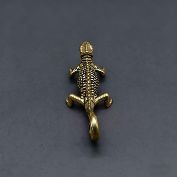 Gecko Figur Hjemmeinnredning Små Antikke Messing Dyrefigurer Te