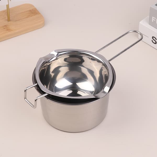Smeltegryte for stearinlys med rustfri stålgryte for smelting av sjokolade Silver