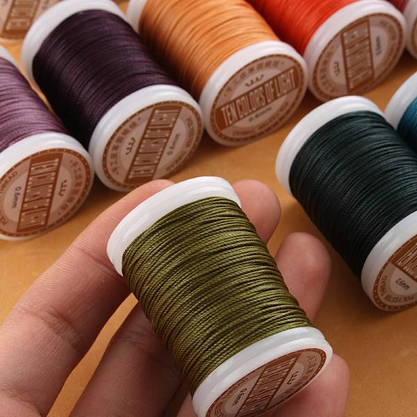 2021 Läderhantverkssömnad Läder rund vaxtråd 0,6 mm rund Olive Green