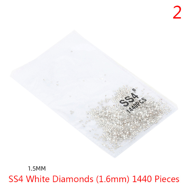 1440 kpl Crystal Nail Art Stones litteät strassit kynsille A 2