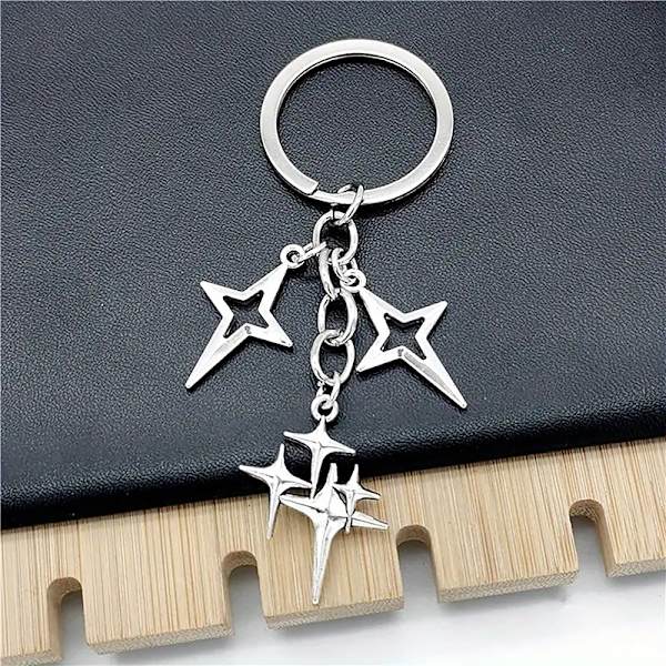 Y2K nøkkelringer Star Moon Metal Nøkkelringer For Kvinner Menn Gift Hand C