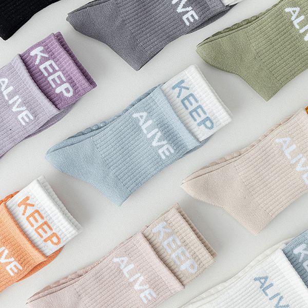 Åndbar Trendy Stretch High Tube Sokker Høj Elasticitet Dame Gray