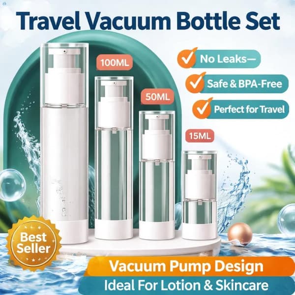 Matkapumppuvoidepullo kirkas muovinen tyhjiösuihkepullo purkki 50ml