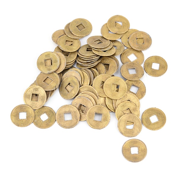 100 stk. Mini 10 mm Feng Shui Lykke Mønter Zink Legering Qing Dynas