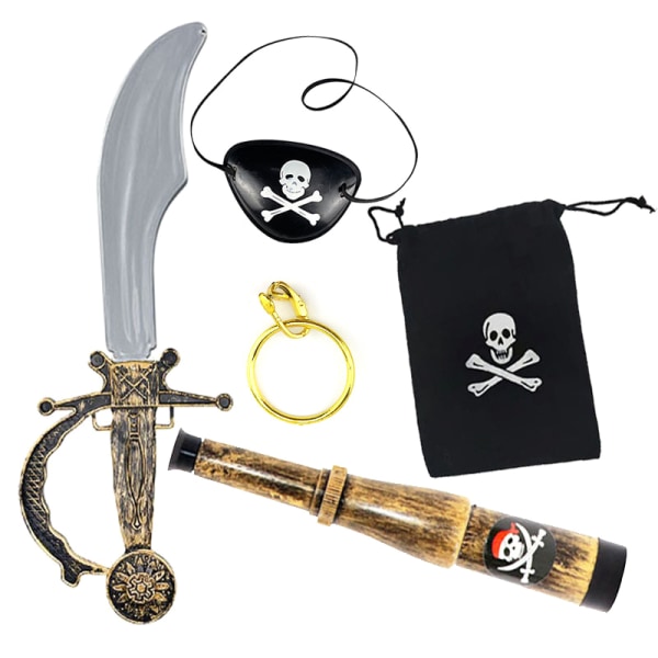 Pirat øyelapp Mynter Skipsballonger Skull Hat Kids Favors Gift C