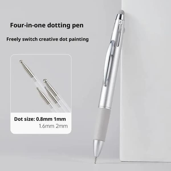 5-i-1 Nail Art Dotting Tools Disc Nail Drill Point Nail Point Silver