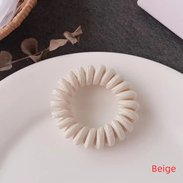 1 stk. spiralhårelastikker uden krølledesign til daglig styling Black