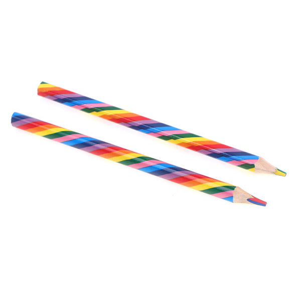 3 stk/Sæt Kawaii Rainbow Pencil 4 Farver Concentric Gradient Cra A1
