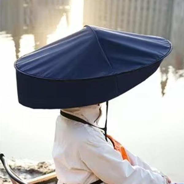 Håndfri solhatt UV-beskyttelse sammenleggbar paraplyhatt Beige