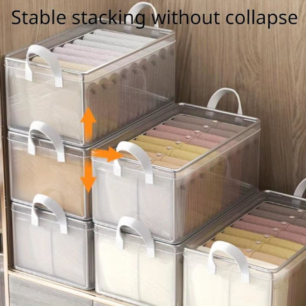 1 st transparent PVC förvaringslåda med solid stålram för underkläder B