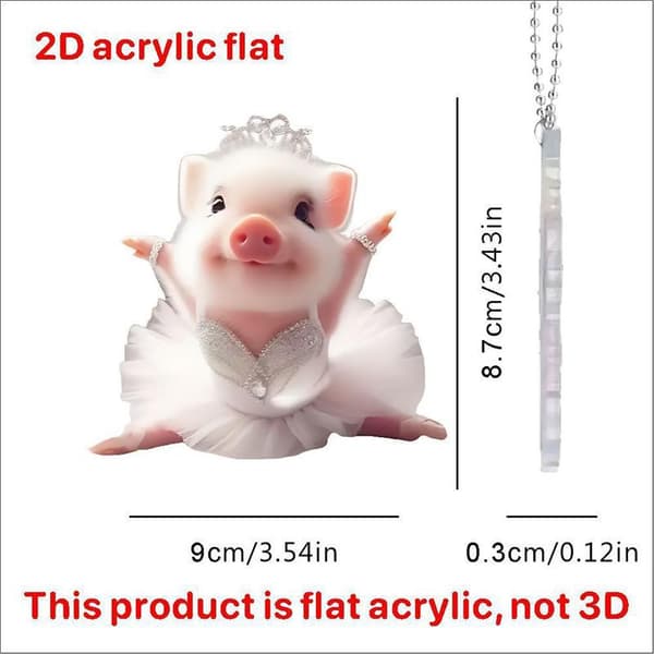 e Pig Car Interior Acrylic Pendant Lovely Auto Keychain Hanging E
