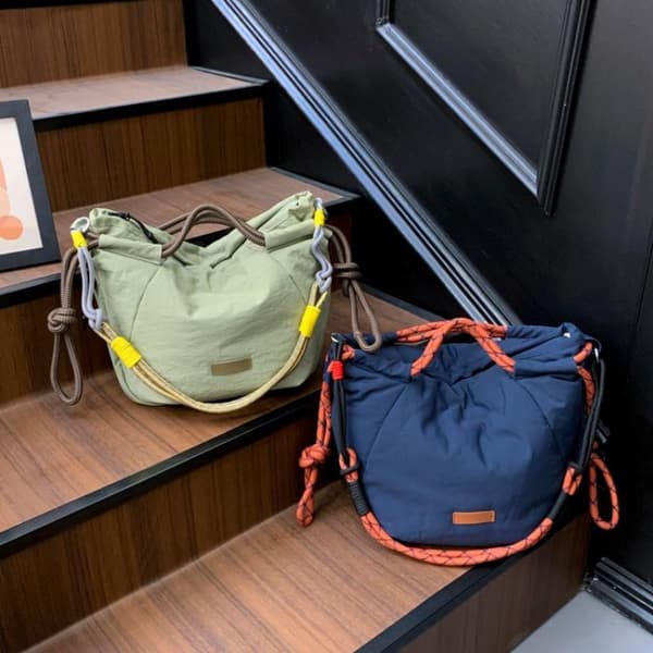 Letvægts Grøn Nylon Tote Crossbody Rem Stor Kapacitet Til B
