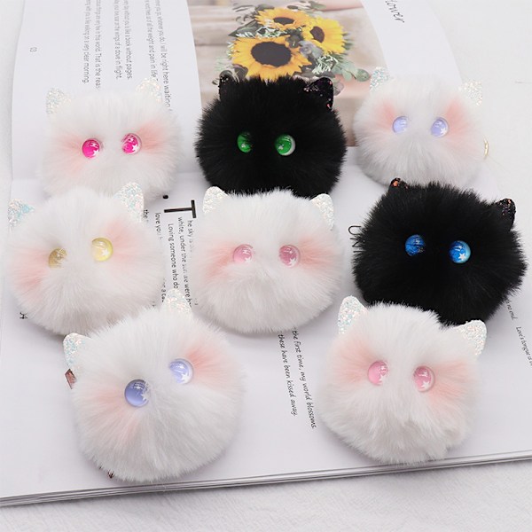 e Blush Cat Ball Nyckelring Plysch hängsmycke Bag Hänge Födelsedag Gi D