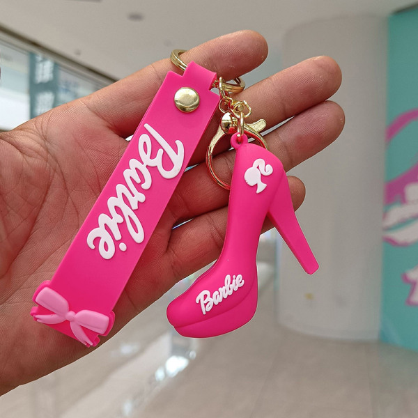 Pink Barbie Key Chain Pendant Love Key Ring Hovedtelefon Case Char 5