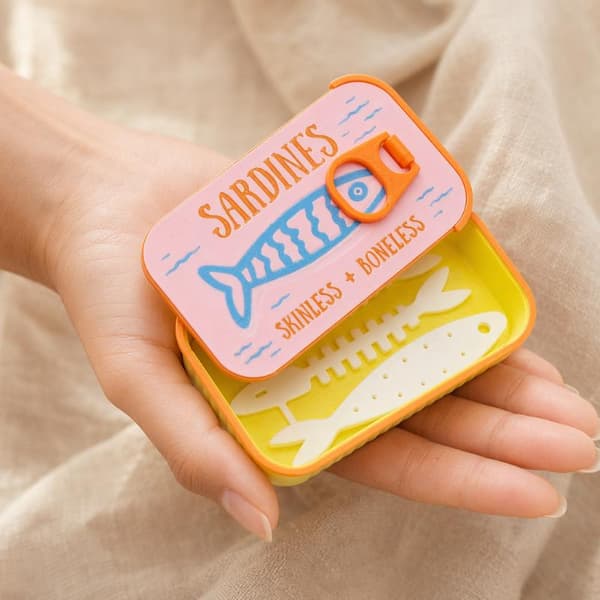 Sardinetrykk Mini Boks Bærbar Smykker Ørepropper Pil 9