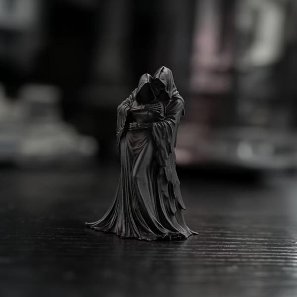 3D-printet \"Grim Reaper\"-statue av et klempar, perfekt til Halloween