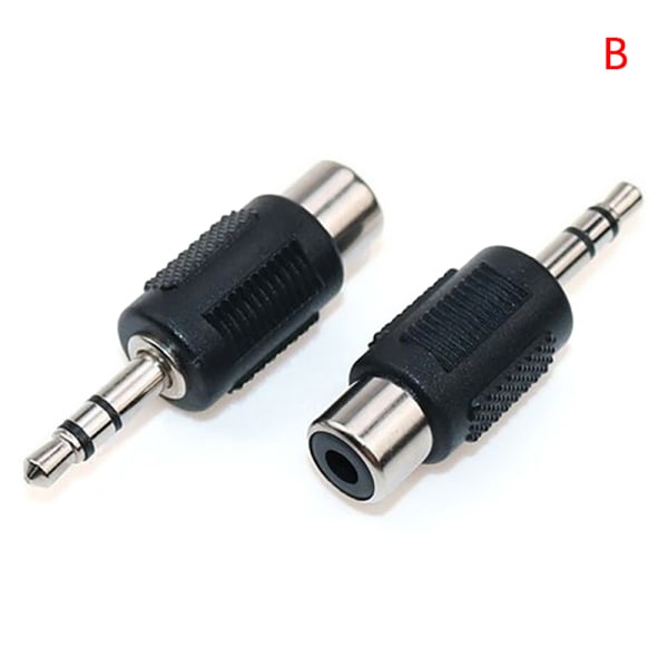 1st RCA-jackkontakt till jack 3,5 MM Mono Stereo Plug Adapter B
