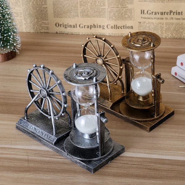 Vintage roterende hjul timeglas ornament krystalkugle håndværk G Silver  f74b | Silver | Fyndiq