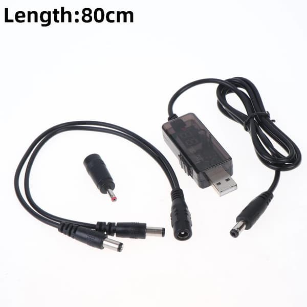 USB Boost Converter DC 5V till 9V 12V USB Step-up-kabel + 3.5x1.3 1 to 1