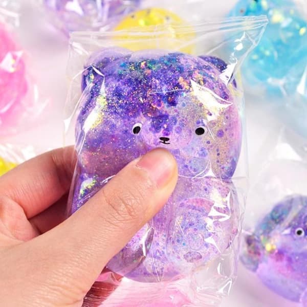 Maltose Candy Glitter Bear Ball Sakte Stigning Sakte Retur Fluffy Multicolor