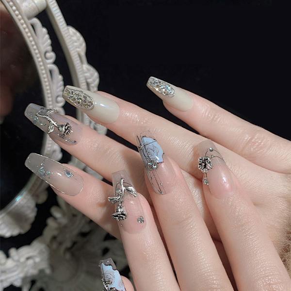 10 kpl 3D Rose Nail Art Ornament Leoy Nail Art Charms Tee itse Retro C