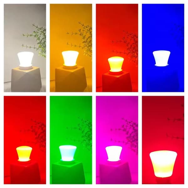 2w E27 Led Pære Rød Blå Grønn Rosa Gul Hvit 8-lysfarger Blue 220V