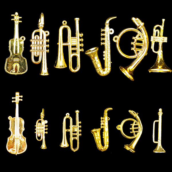 Dockhus Miniatyr galvaniserat guld Musikinstrument DIY S A1