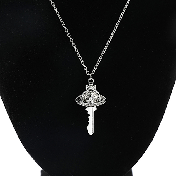 Retro Planet Universe Key Halskjede n Women's Hip Hop Silver Col A1