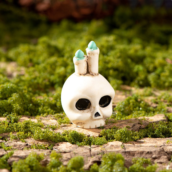 Halloween Resin Ghost Skull Tombstone Miniature Figurines Dollh A10