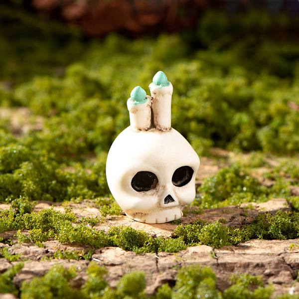 Halloween Resin Ghost Skull Tombstone Miniatyr Figurer Dukkehus A7