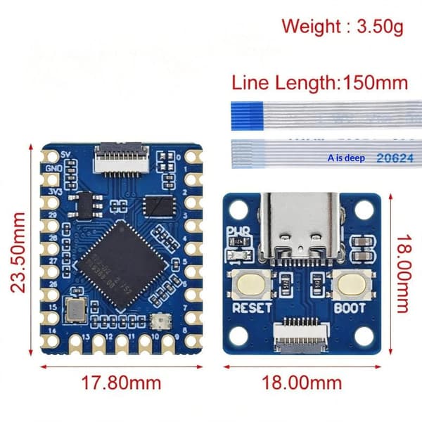 1 sarja RP2040-Tiny kehityskorttimoduuli RP2040 elektroniikkaan 1pcs