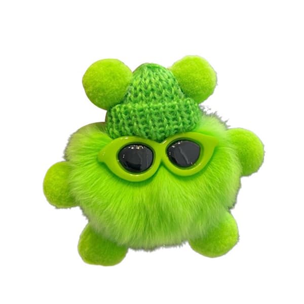 Mini Rex Nyckelring Fluffiga Nyckelringar Prydnadssaker Pom Pom Nyckelring A5