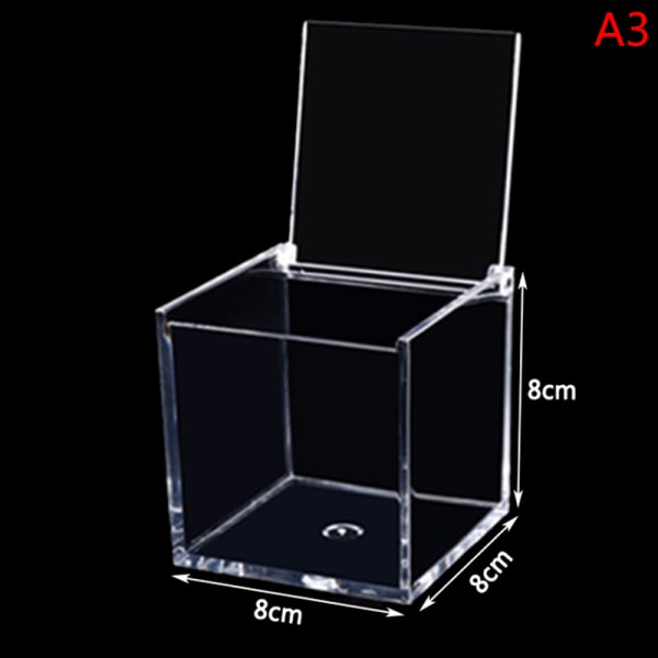 Klar Acryl Cube Favor Box af Plexi Akryl Glas Plast 8x8x8cm