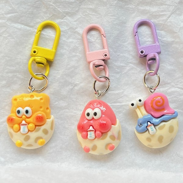 Kawaii Cartoon Resin Keychain e Anime Keyring For Girls School A2