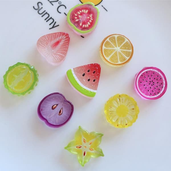 10 st Mini Kawaii e Vattenmelon Frukt Flat Baksida Cabochons Scrapb StyleE