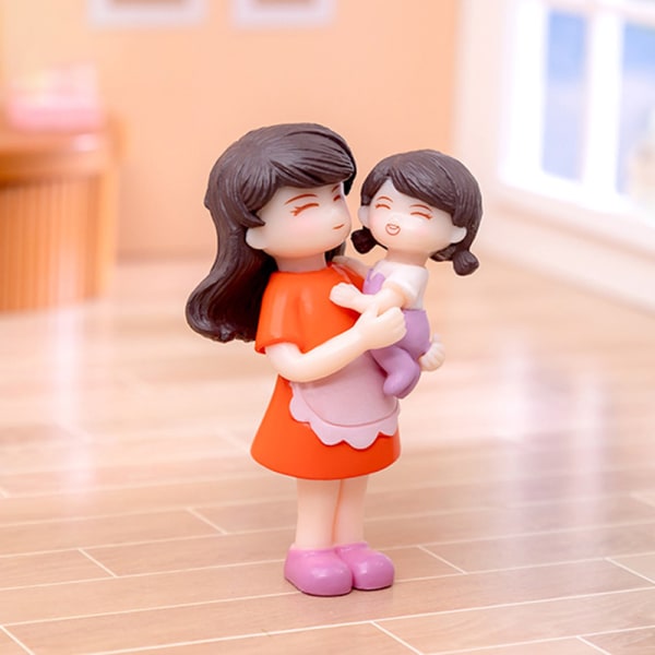 1 stk Miniaturer Mors Dag Mor og Datter Figur Dukke Mic