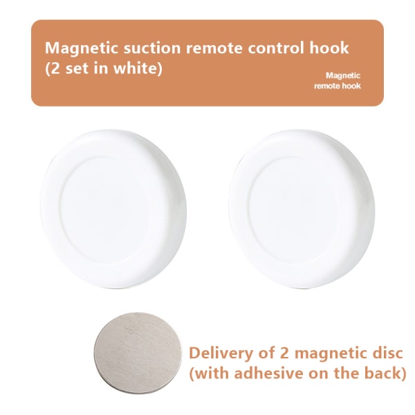 1/2 set magnetisk självhäftande tejp Multifunktions magnetiska krokar Vägg White 2Pcs