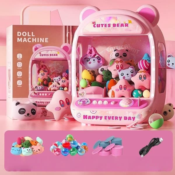 1 Set DIY Automatisk Dockmaskin Barn Myntdriven Spelklåda A2