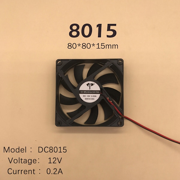 DC børsteløs blæser Computerkabinet Køleblæser 5V 12V 24V Leje C DC8015 12V