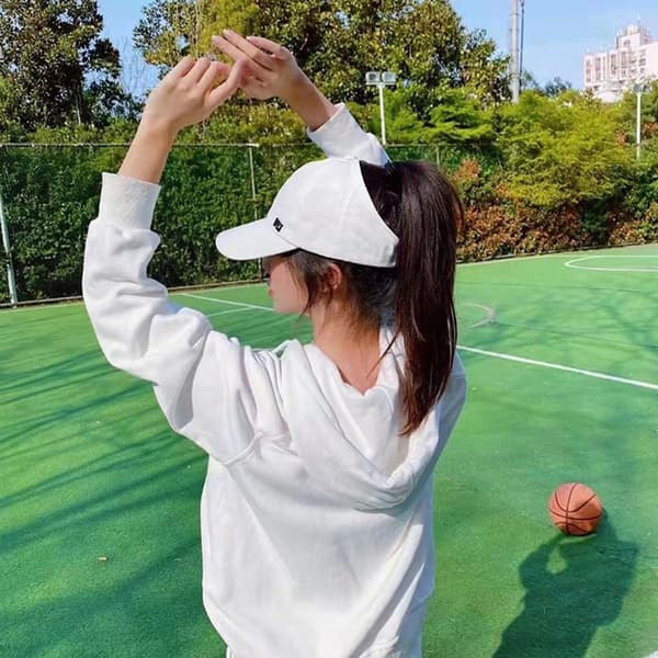 Baseballkasket Snapback hestehale halvtom top kasket kpop hat wome Coffee