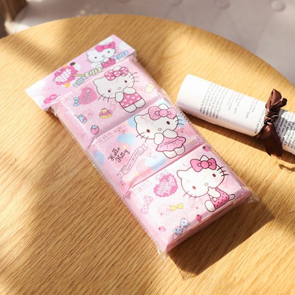 HelloKitty Tissue Handdukar Kawaii Sanrio Cartoon Printed Handdukar P