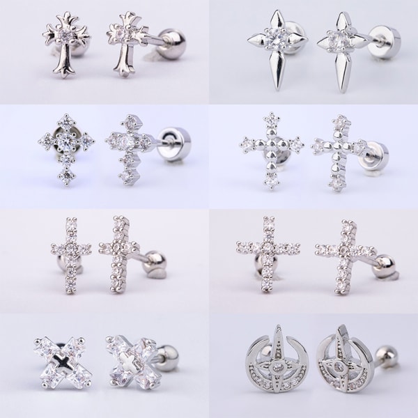 1 kpl Zircon Cross Ear Bone Nail Gentleness Korvakorut Muotikorva A15