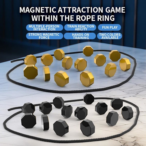 20 st partyspel magnetiska stenar rep set interaktiv magnet Black