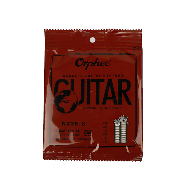 6 st/lot nylon + 3 % polyester klassisk gitarrsträng NX35-C Colo
