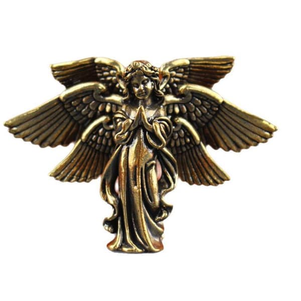 Kobber Seksvindet Engel Kærlighed Amor Statue Små Ornamenter Engel Bronze