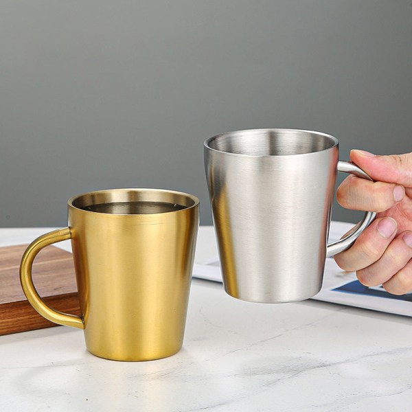 300 ml dobbeltlags vannkopp for hjemmeservering Drikkevarekrus Stainles Silver