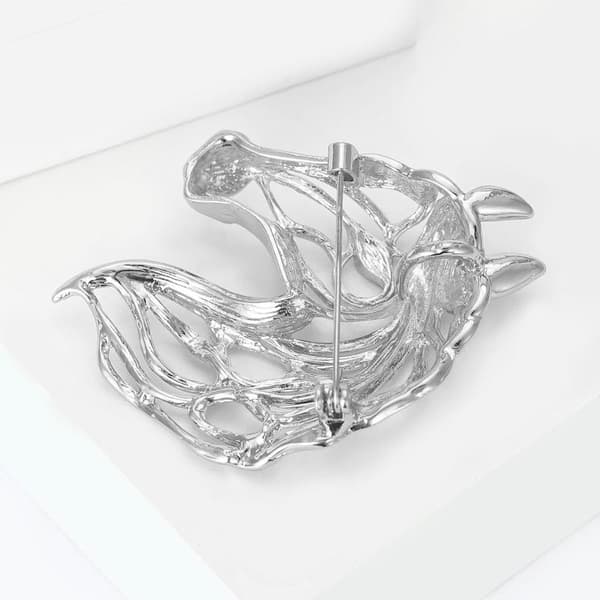 Trendy legering hestebroser for kvinner dyrenåler uformell fest Silver