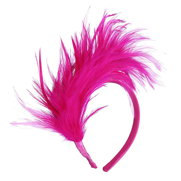 Fjäder Hårband Carnival Party Head Dekoration Dans Performan Rose red