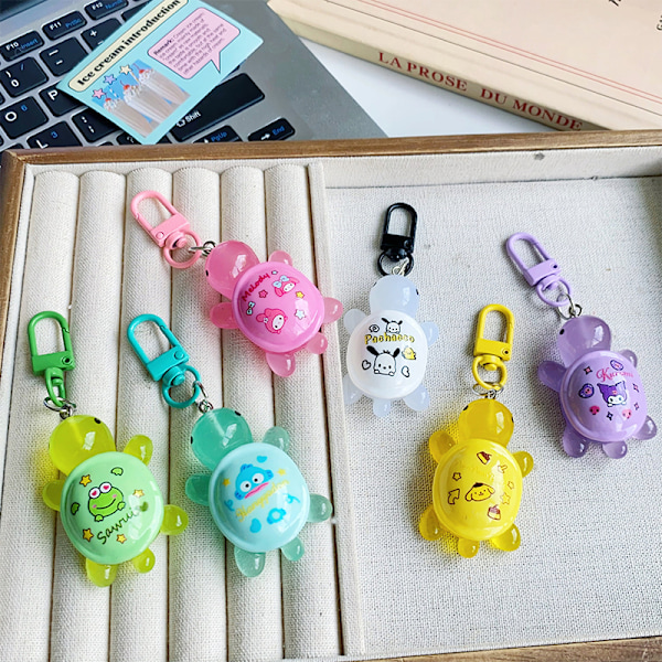 Cartoon Kuromi KT Cat Melody Luminous Turtle Keychain Pendant F 16