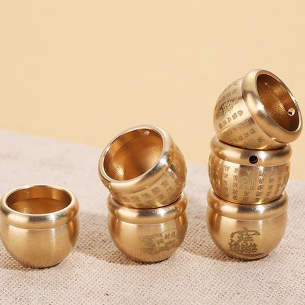Feng Shui Lucky Fortune Wealth Brass Cornucopia Baifu Rice Cyli A2